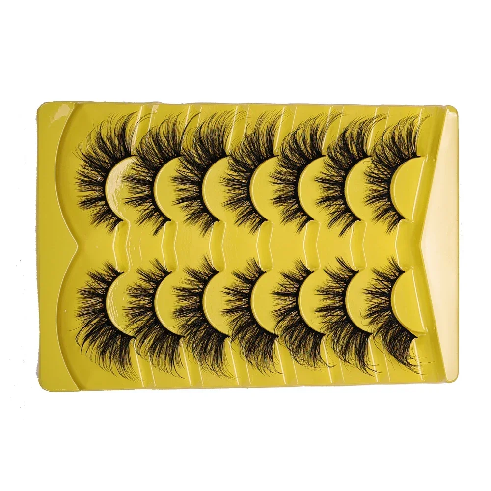 7 pares de cílios olho de gato 3d cílios postiços naturais fofos macios cruzados mangá cílios finos maquiagem de cílios naturais