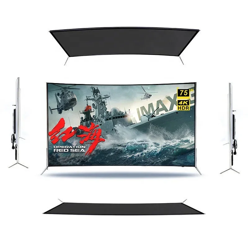 75 Inch Smart TV 4K Ultra HD LED Curved Big Screen Wifi Inteligentes Television