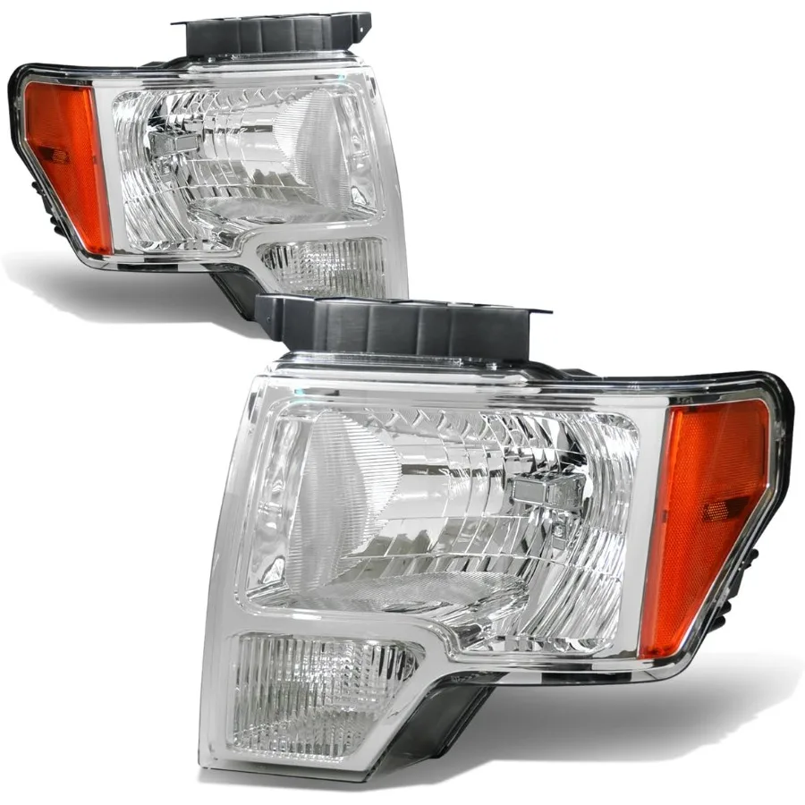 مجموعة مصابيح أمامية نموذجية هالوجين لـ F150 12th Generation 20092014 مصابيح أمامية بديلة للسائق والراكب مع I #1