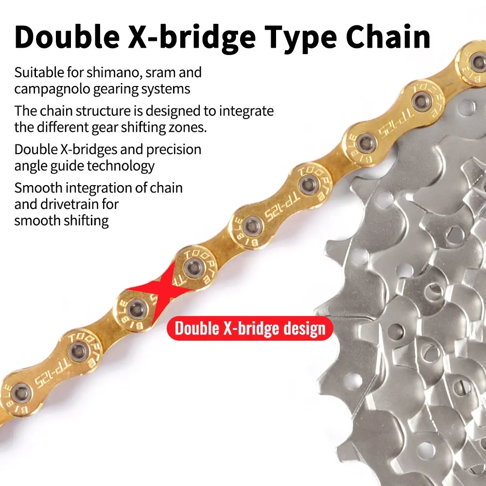 ThinkRider Bike Chain 6 7 8 Speed Velocidade Electroplated Silver Bicycle Chain Mountain Road Bike MTB Chains Part 116 Links