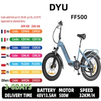 DYU FF500 E-bike Folding 500W Motor 48V14AH Lithium Battery City Riding Electric Bicycle Women's 20*4.0 Fat Tire Electric Bike