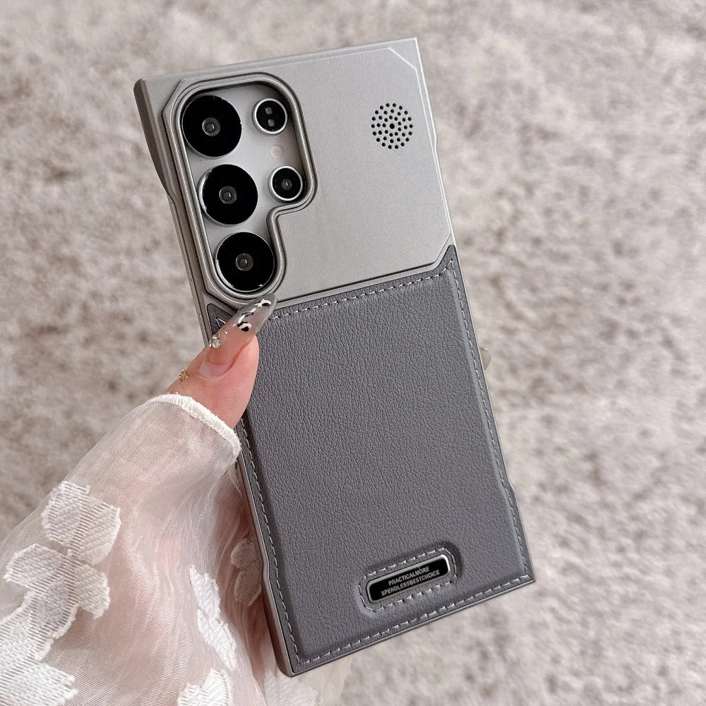 Casing Aromaterapi Kulit PU Magnetik Mewah untuk Samsung S25 Ultra S24 Plus S23 S22 Tanpa Bingkai untuk Penutup Pengisi Daya Nirkabel Magsafe