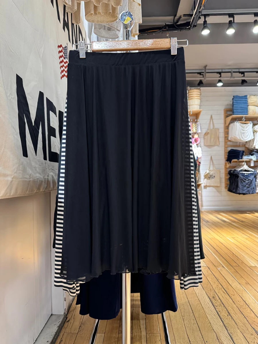 

New Fungus Hem Black Mesh Skirt Women Summer Low Waist A-line Knee Length Skirts Female Vintage Sweet Solid All-match Faldas﻿