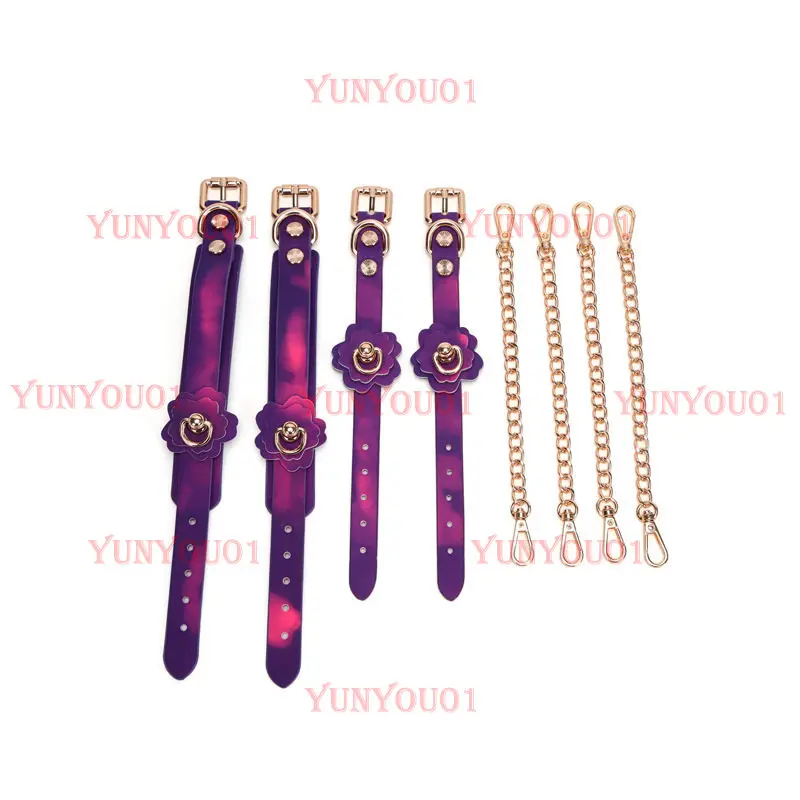 Temperature-changing Color Cherry Blossom Bracelet Anklet Chain Set Leather Cosplay Jewelry Couple