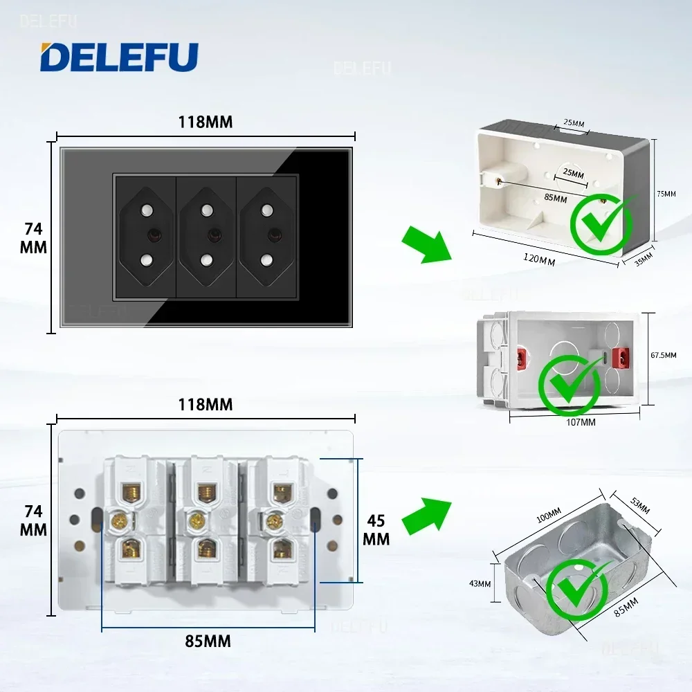 Рисунок 2 - DELEFU 4*2 черное закаленное стекло