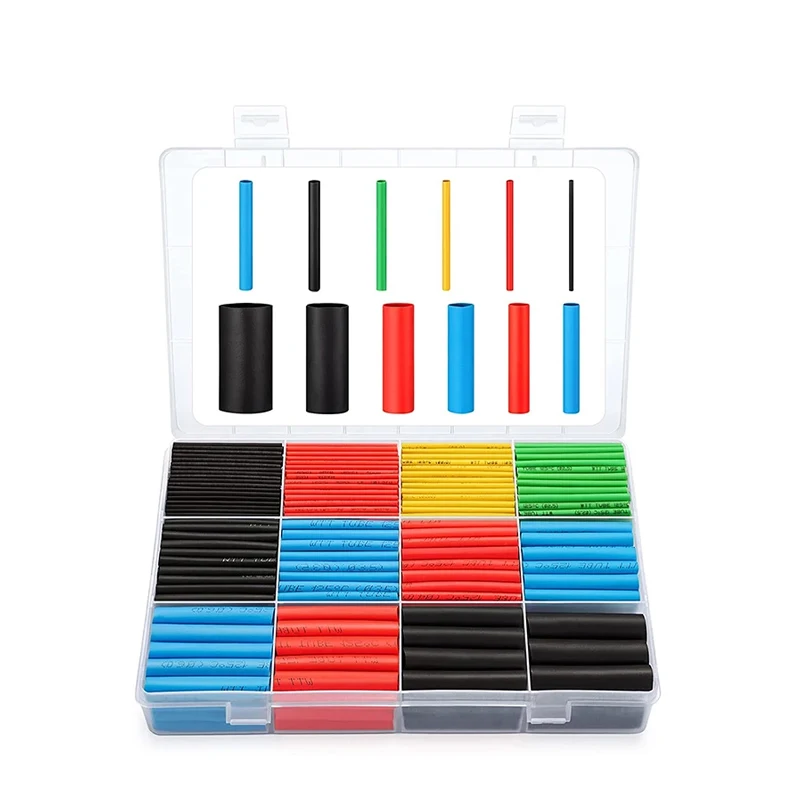 127-800pcs Heat Shrink Tube Thermoresistant Heat-shrink Tubing Wrapping Kit Electrical Connection Wire Cable Insulation Sleeving