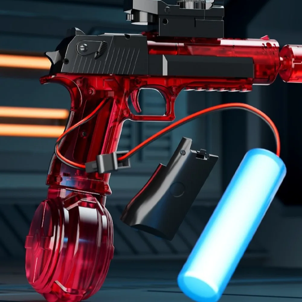 Pistola de água elétrica com sprays leves, efeito chama, verão, praia, piscina, jogo de festa para adultos, crianças, brinquedos, presentes