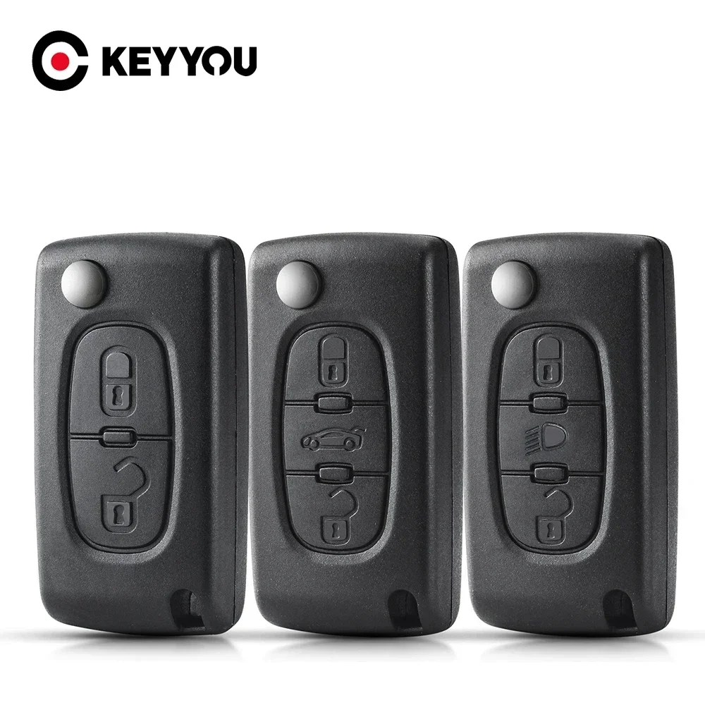 

KEYYOU 20X Remote Key Case For Peugeot 207 307 308 407 607 807 For Citroen C2 C3 C4 C5 C6 Flip Folding Car Shell 2/3/4 Buttons
