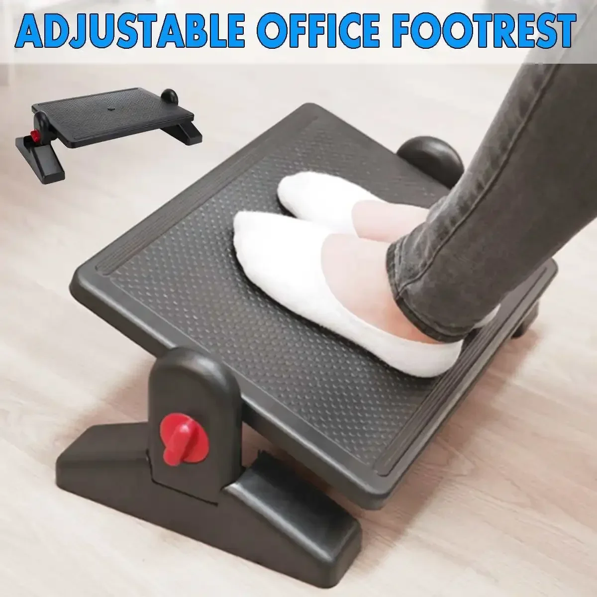 Ergonomic Footrest Adjustable Angle and Height Home Office Foot Rest Stool for Under Desk Support 2-Level Height Adjustment