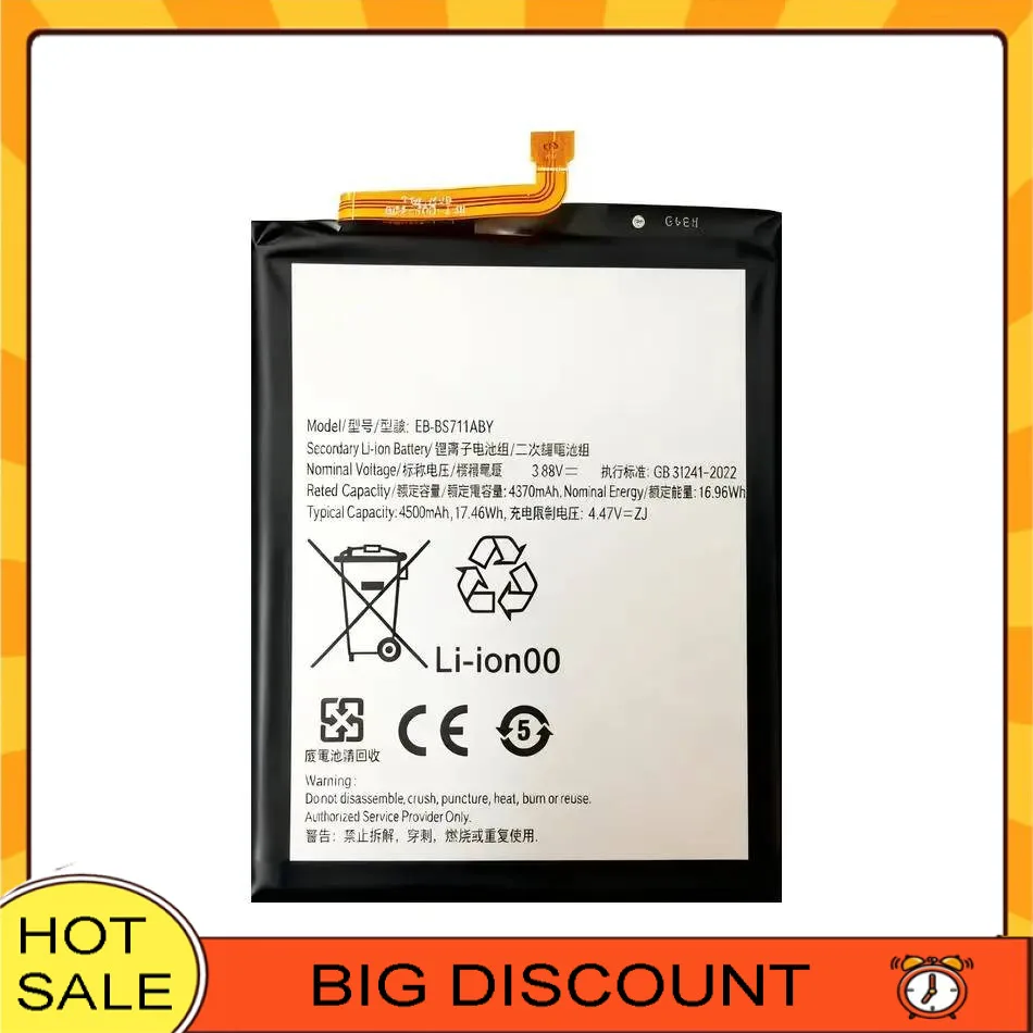 

EB-BS711ABY для Samsung Galaxy S23 FE, аккумулятор для мобильного телефона, высокоэффективный, высокая производительность, 4500 мАч