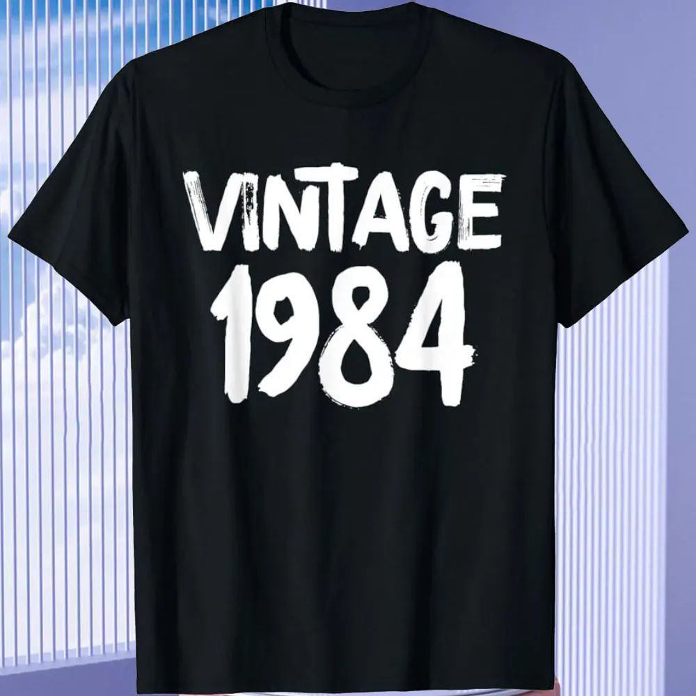 Camisetas de estilo Retro Unisex, ropa de calle de tendencia, año de nacimiento, Tops de alta calidad, ropa Vintage, 1984