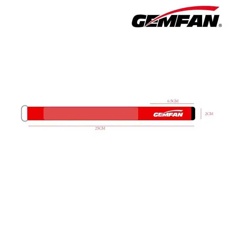 Gemfan-高強度滑り止め織りリポバッテリーストラップ、16x250mm、Fluoyellow、20x250mm、fpvフリースタイルドローン用赤、2個