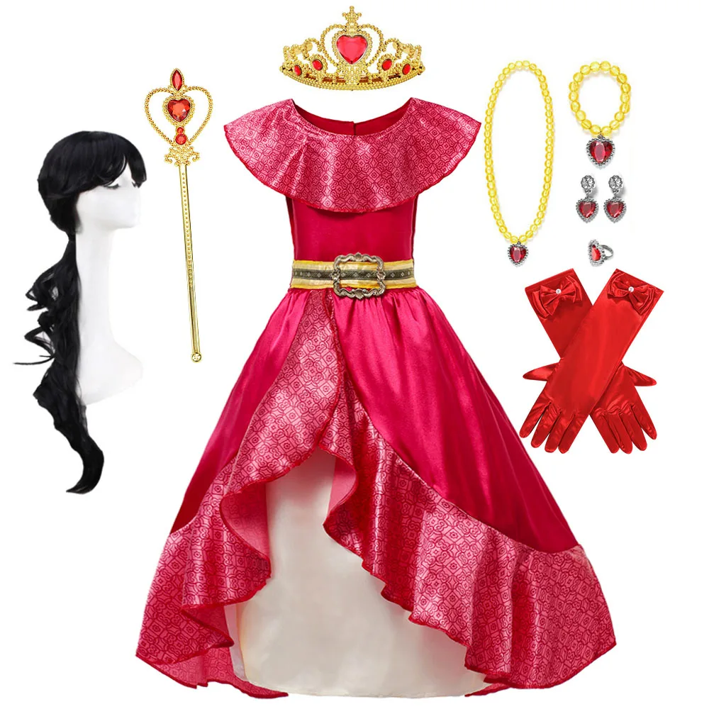 Kids Cosplay Clothing Girls Princess Elena Costume Halloween Carnival Role Playing Child Girl Birthday Party Outfits 2-10Y Dress