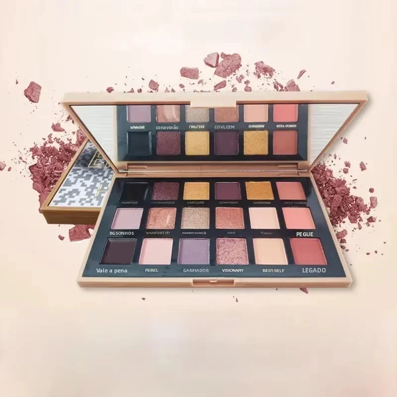 18-Color Eyeshadow Palette – Matte & Glitter, High Pigment, Long-Lasting, Smudge-Proof, Perfect for Daily & Party makeup