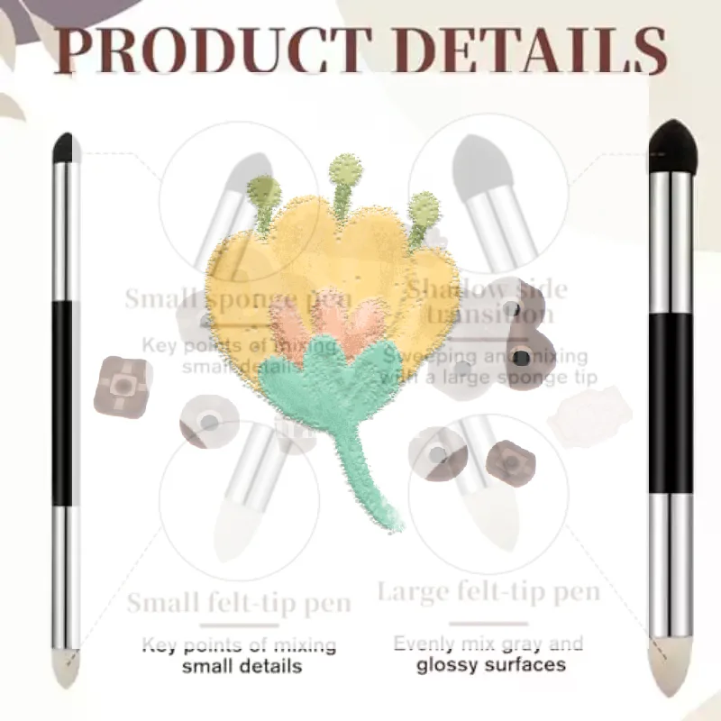 2Pcs Dual-Headed Sponge Smudge Sketch Pens Set Non-Toxic Reusable Art Tools for Artists Comic Anime Drawing Creation