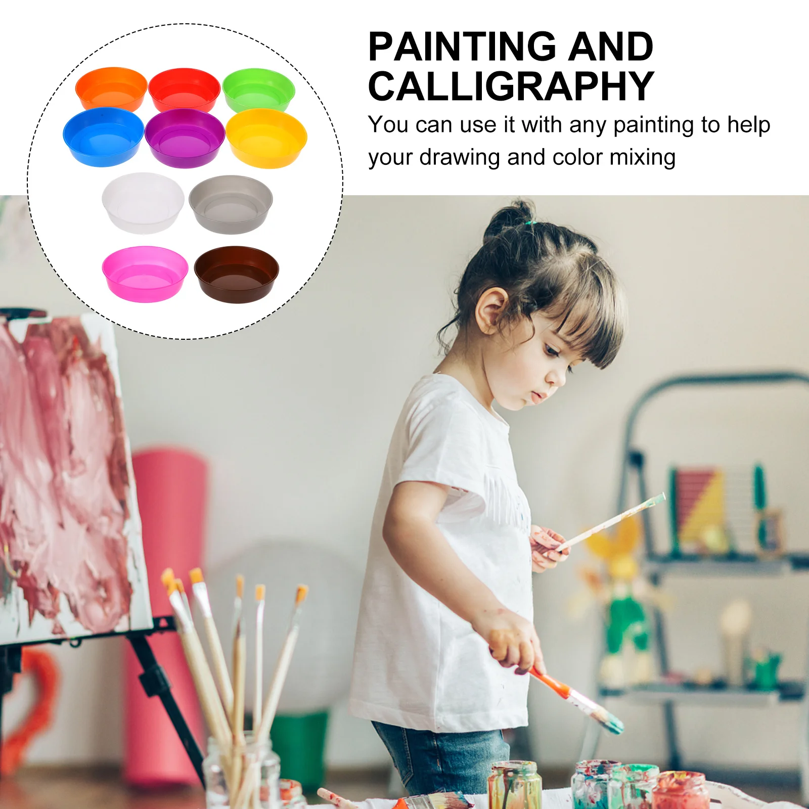 

1Set Paint Tray High Quality Plastic Durable Mixing Palette for Students Artists Color Mixing Drawing Board Art Supplies