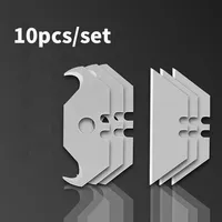 10pcs/30pcs/50pcs a set Utility Blade SK2 Hook Blades Steel Art Blade Safety Horn Knife Blades with Storage Box for Cutting