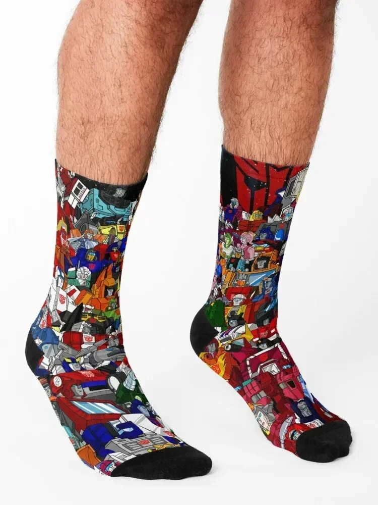 2022 Updated G1 Autobots Poster Socks custom winter gifts Thermal man winter halloween Boy Child Socks Women's