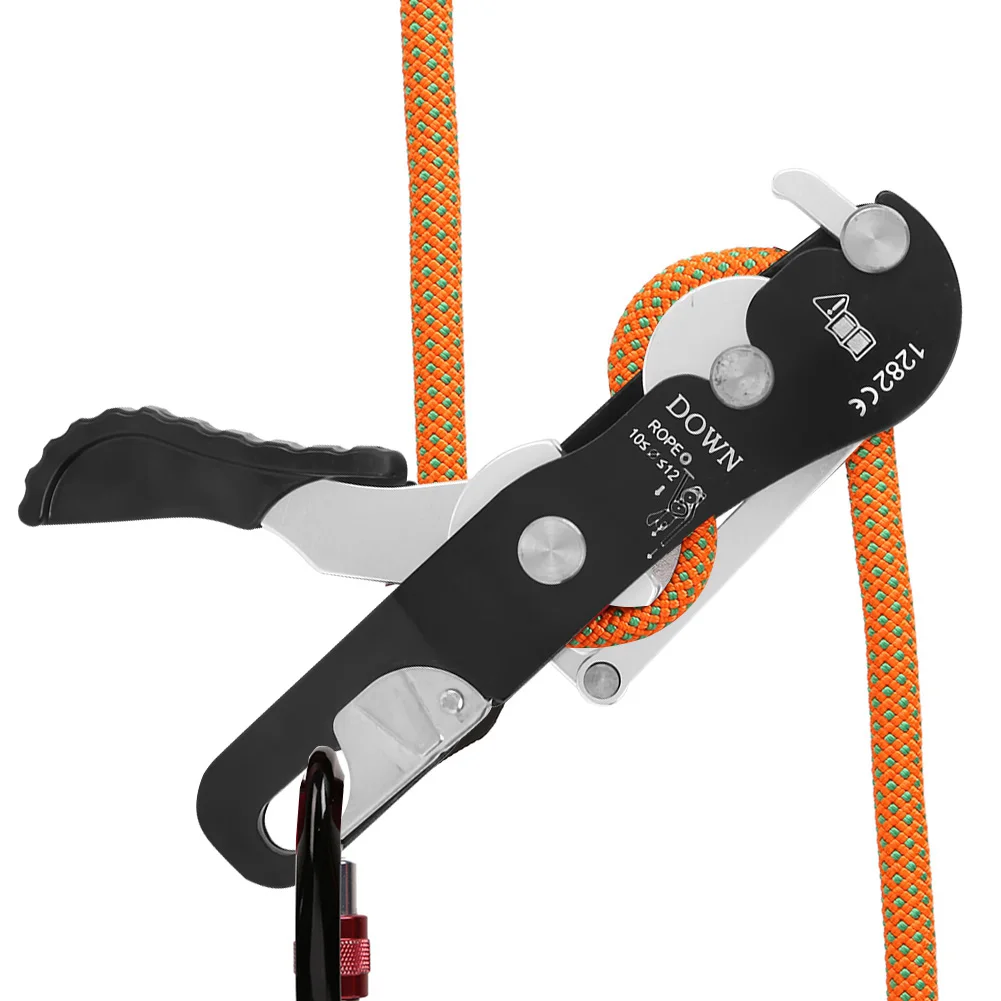 Self braking Climbing Carabiner Rope Clamp Grab Climbing Descender Self braking Stop Rope Clamp Grab Climb Accessories