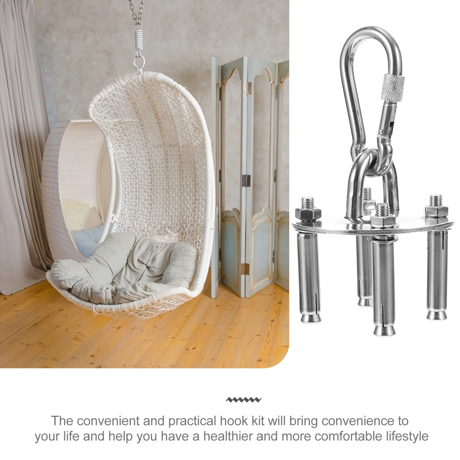 

2Sets Fixed Disk Hammock Accessories High-Quality Stainless Steel Corrosion Resistance Durable Hanging Chairs Lamps Swing