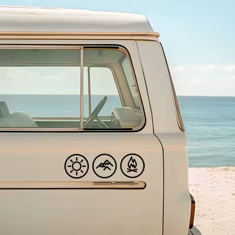 Travel Sun Mountain Car Styling Vinyl Decals ,Camper Caravan Tuning Stickers Accessories Glue