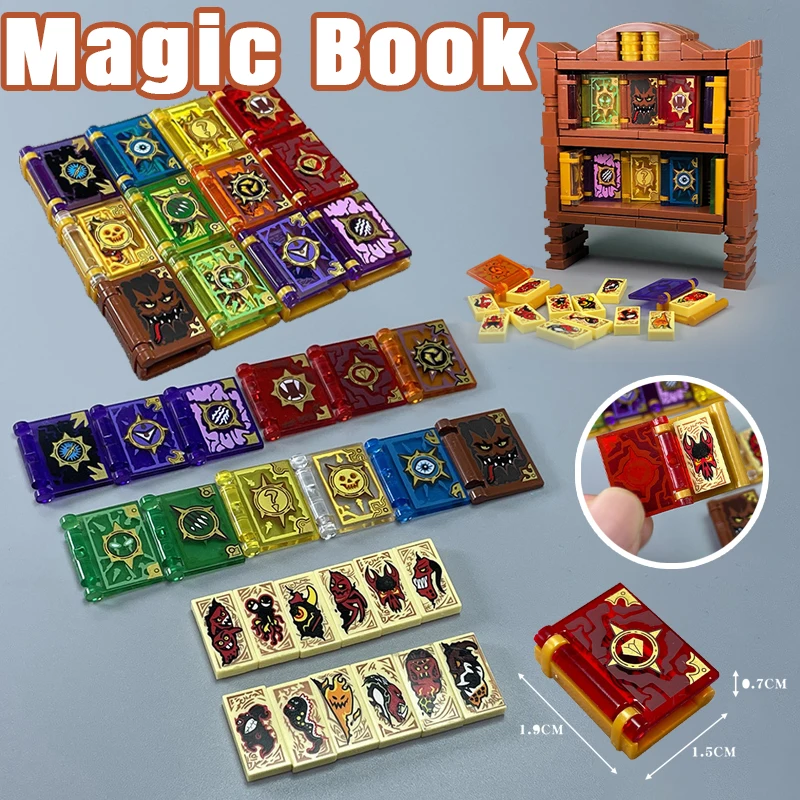 

MOC DIY Medieval Castle Accessories Building Blocks Halloween Magic Books Figures Handheld Witch Printed Parts Ghost Bricks Toys