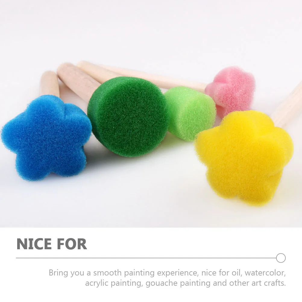 

15Pcs Compact Sponge Painting Brushes Washable Reusable Kids Graffiti Tools for Creative Drawing DIY Craft Watercolor Fun