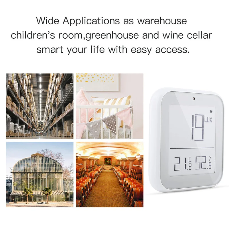 Tuya ZigBee-Sensor de temperatura y humedad inalámbrico con Bluetooth, pantalla de visualización remoto con Sensor de luz, Monitor remoto