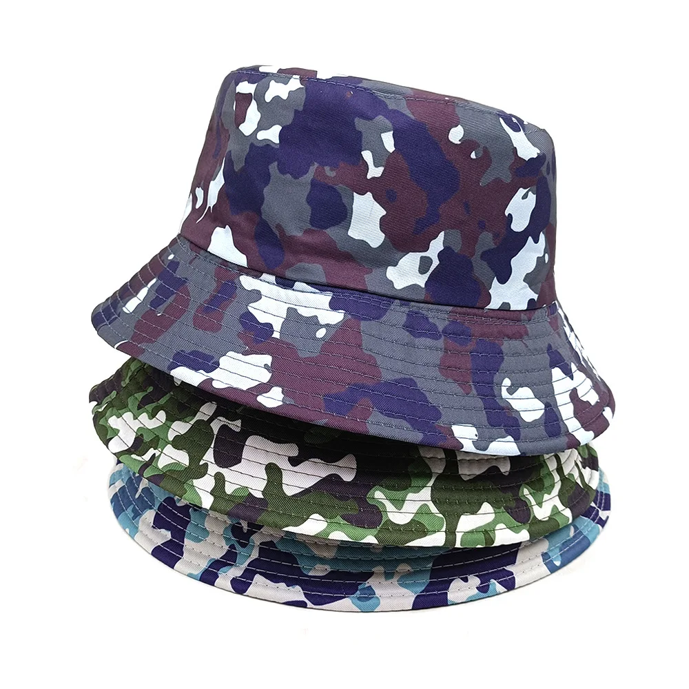 New Fashion camouflage Bucket Hats mountaineering Retro Print Fisherman Hat Spring/Summer Unisex Outdoor Sunshade Fishing Cap