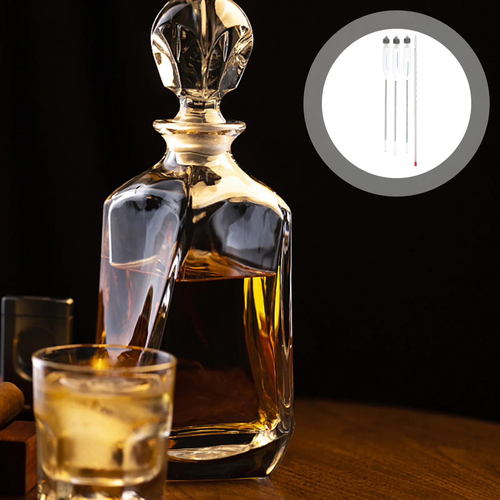 

1Set Alcohol Hydrometer Wine Tester Glass Alcoholmeter Measuring Meter Thermometer Portable Reusable Home Brewing Kit