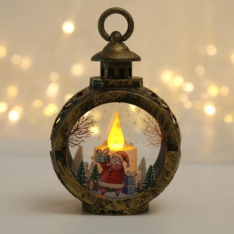 2025 LED Lamp Decor Christmas Portable Lantern Santa Claus Xmas Tree Wind Lights Pendant Navidad Christmas New Year Decoration