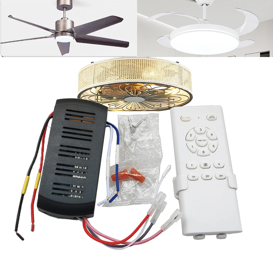 Frequency Converter conversion Ceiling Fan Remote Control Kit Light High Voltage Variable 6-speed Remote Receiver Controller