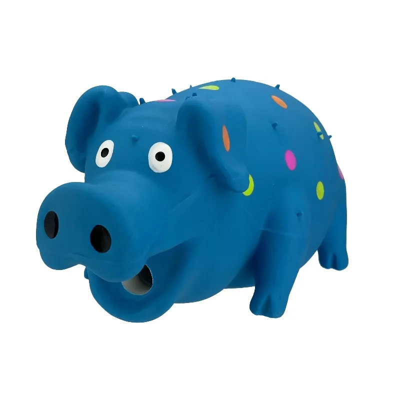 Multicolor Pig Latex Dog Chew Toy for Playtime