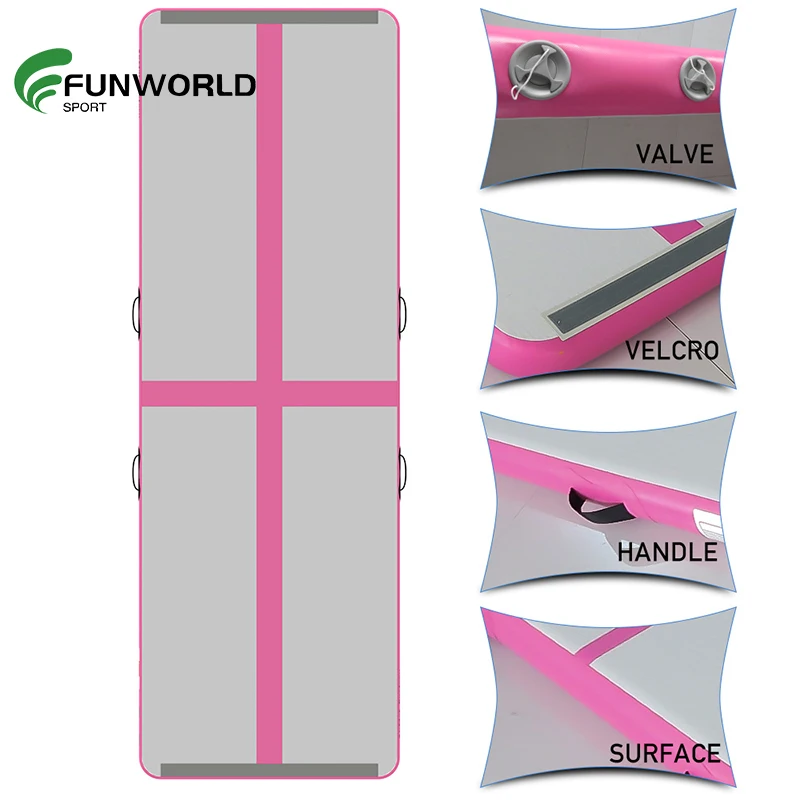 Eco Friendly Inflatable Gymnastics Mat, Yoga Tumbling Mat for Home Gym Floor Training, Portable Inflatable Exercise Pad Use