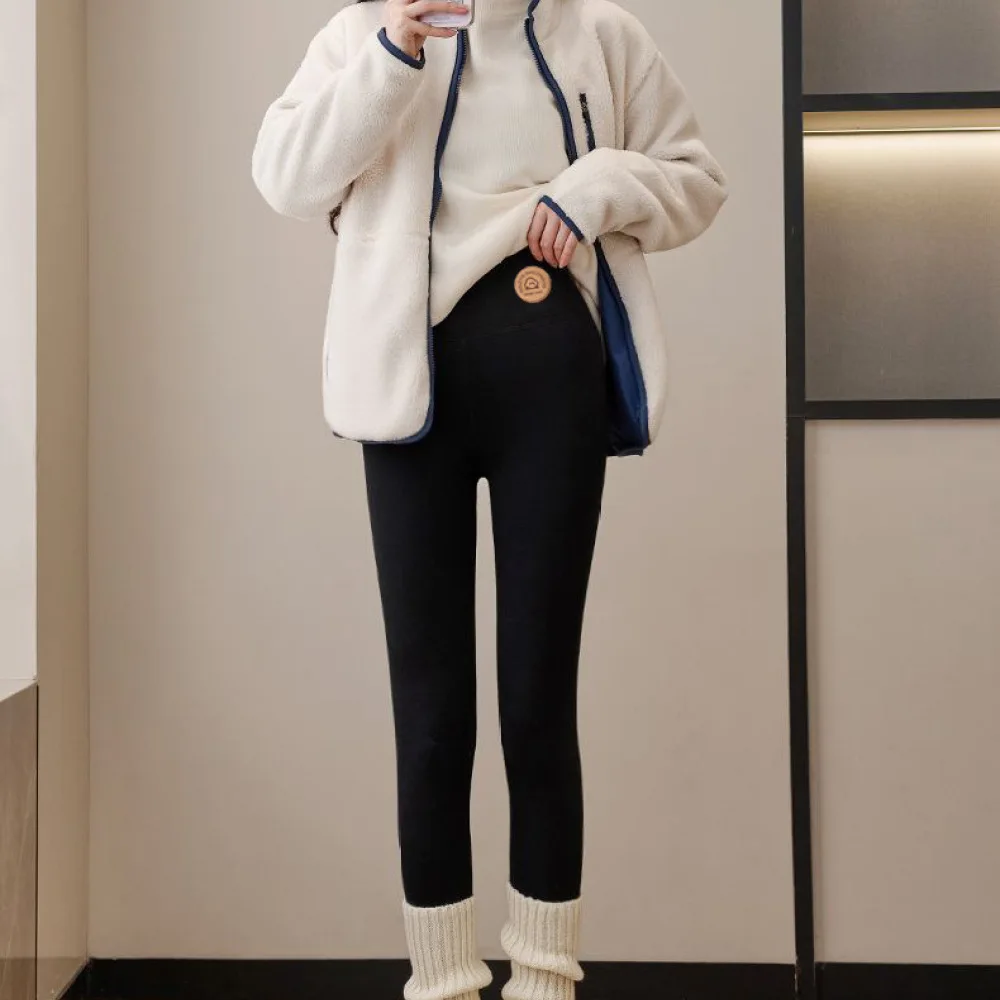 Thick Fleece Leggings Women High Waist Thermal Pants Winter Stretchy Slim Fit Tights Cold Protection Soft Warm Clothing
