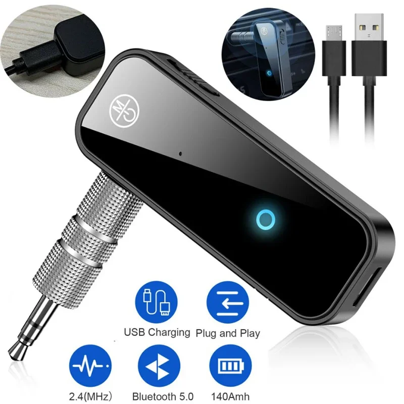 

2in1 Wireless Bluetooth 5.0 Receiver Transmitter Adapter 3.5mm Jack For Car Music Audio Aux A2dp Headphone Reciever Handsfree