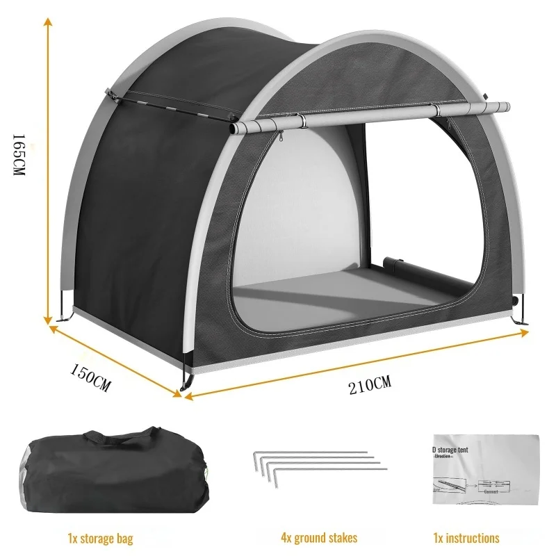 Bike Storage Shed Tent Outdoor Folding Portable Bicycle Storage Tent Large Space Waterproof Durable Mountain Bike Sunshade Cover image 6