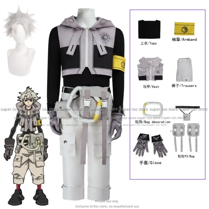 Gachiakuta Rudo Surebrec Anime Costume Cosplay Uniforme Felpa con cappuccio Guanti Akuta Detergenti Halloween Carnevale Puntelli del partito per le donne Uomini