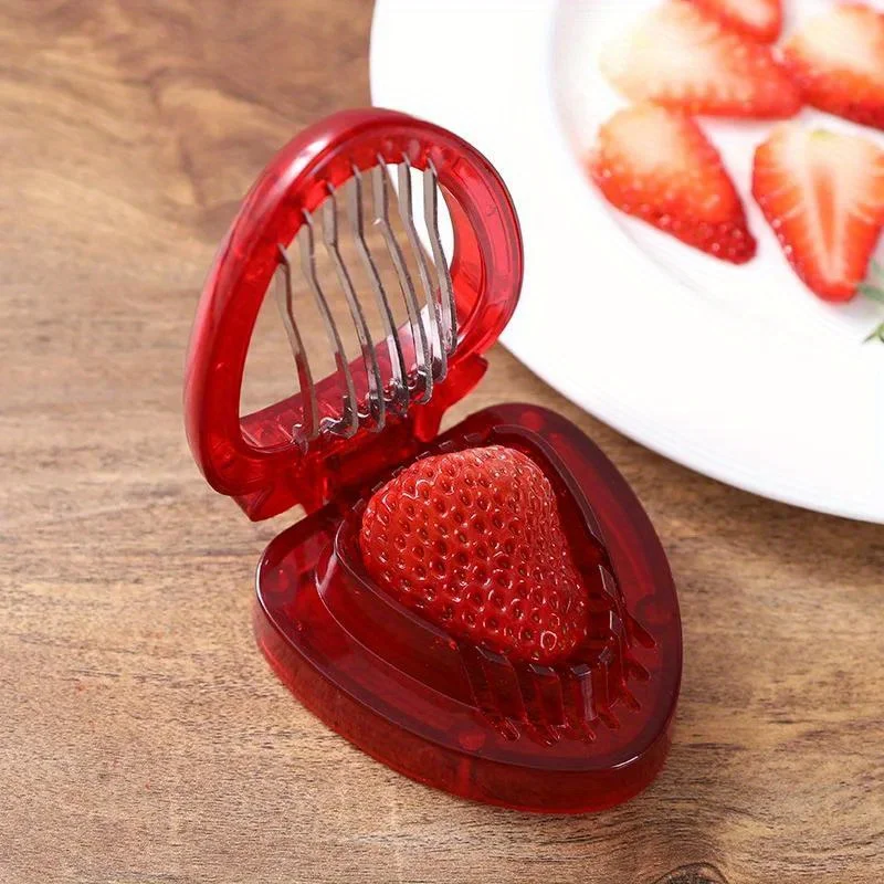Strawberry Slicer Cutter Strawberry Corer Strawberry Huller Fruit Leaf Stem Remover Salad Cake Egg Tools Kitchen Accessories view 5