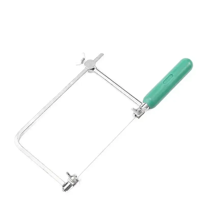 Hand Saw with U Shaped Frame and 8 Steel Blades for Fine Cutting in Woodworking Jewelry Crafts and Model Fabrication Projects