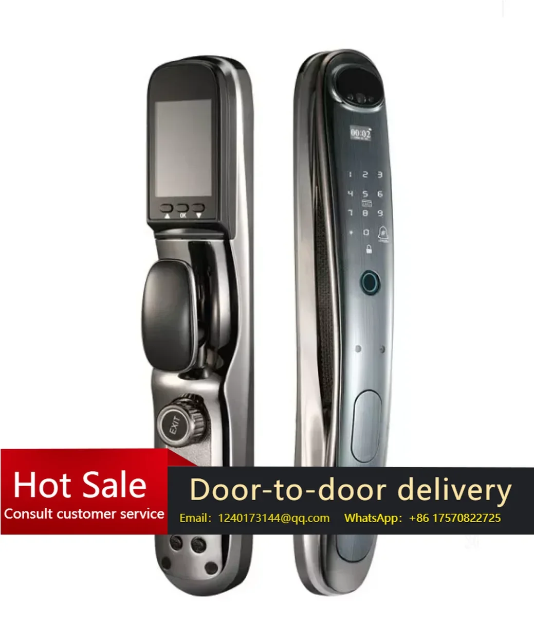 

Xhome Video Intercom Smart Lock Security Entry System with Fingerprint, Password, and Face Scan Automatic Unlock via WiFi App