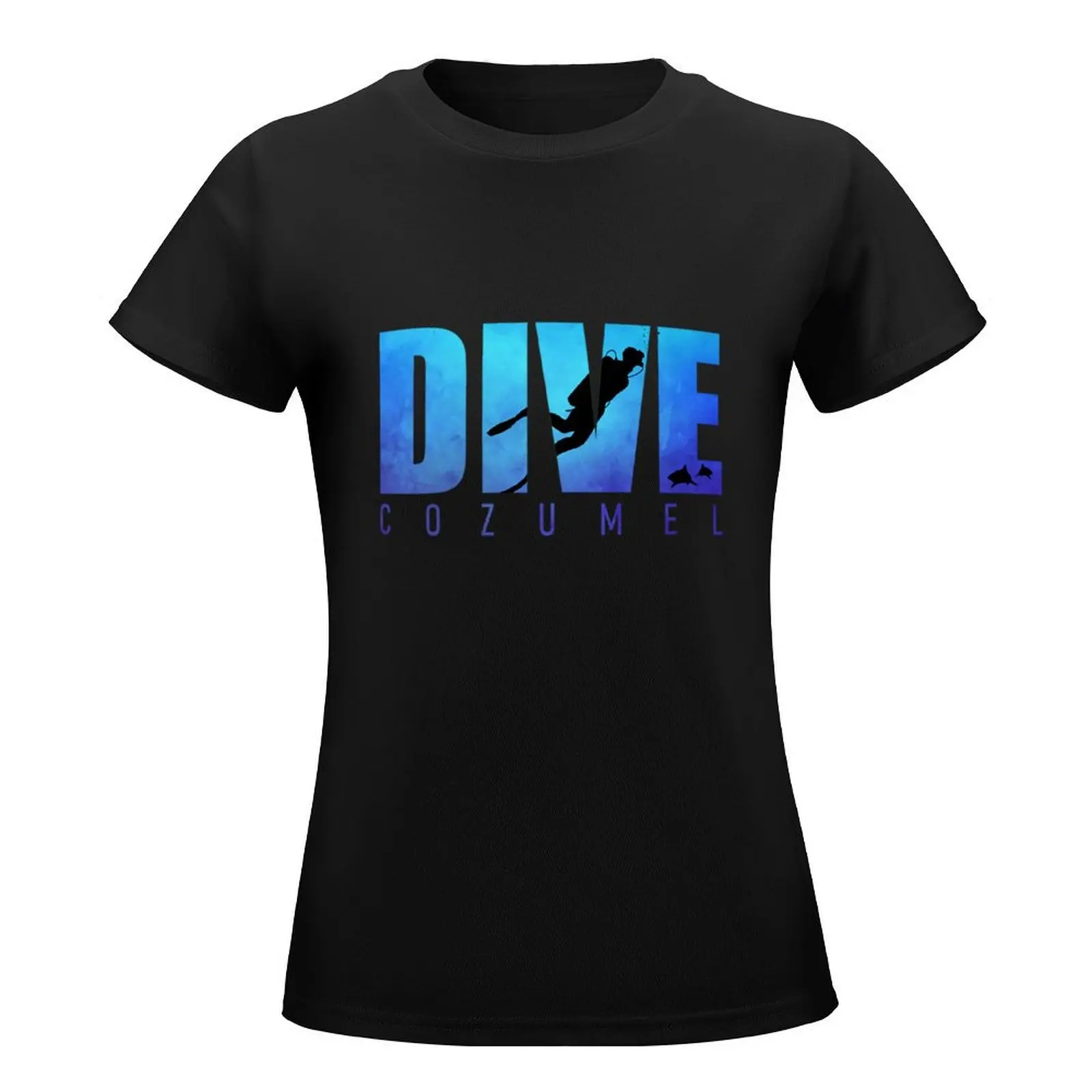 Dive Cozumel Scuba Diver Reef Diving Snorkeling Sharks Beach T-Shirt kawaii clothes Aesthetic clothing white t shirts for Women