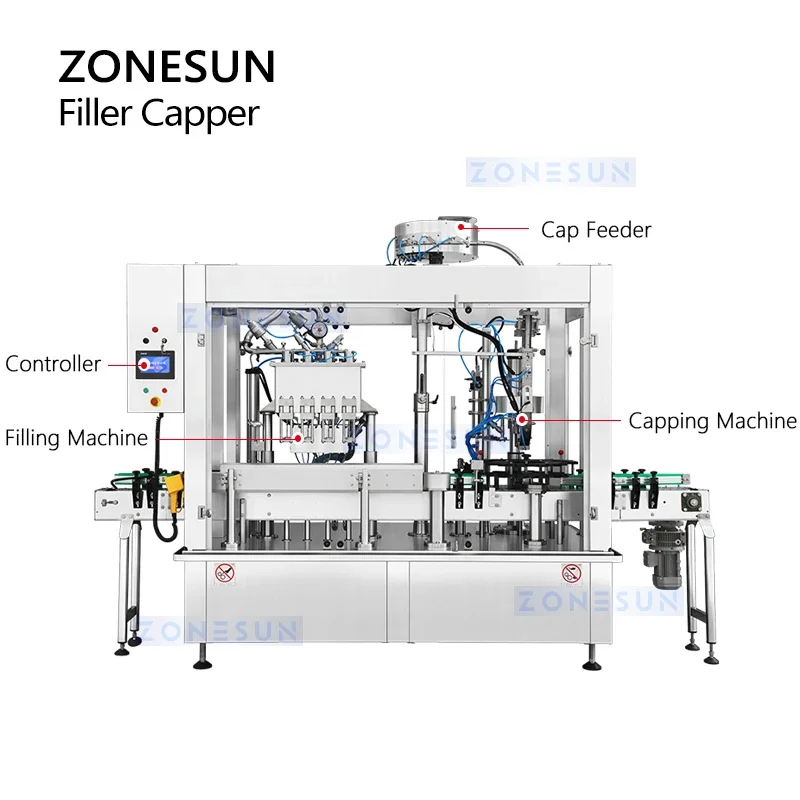 ZONESUN ZS-CFC4 Macchina automatica per il riempimento e il tappatura della linea di imbottigliamento della birra Riempitrice di bottiglie isobarica Attrezzatura di riempimento gassata