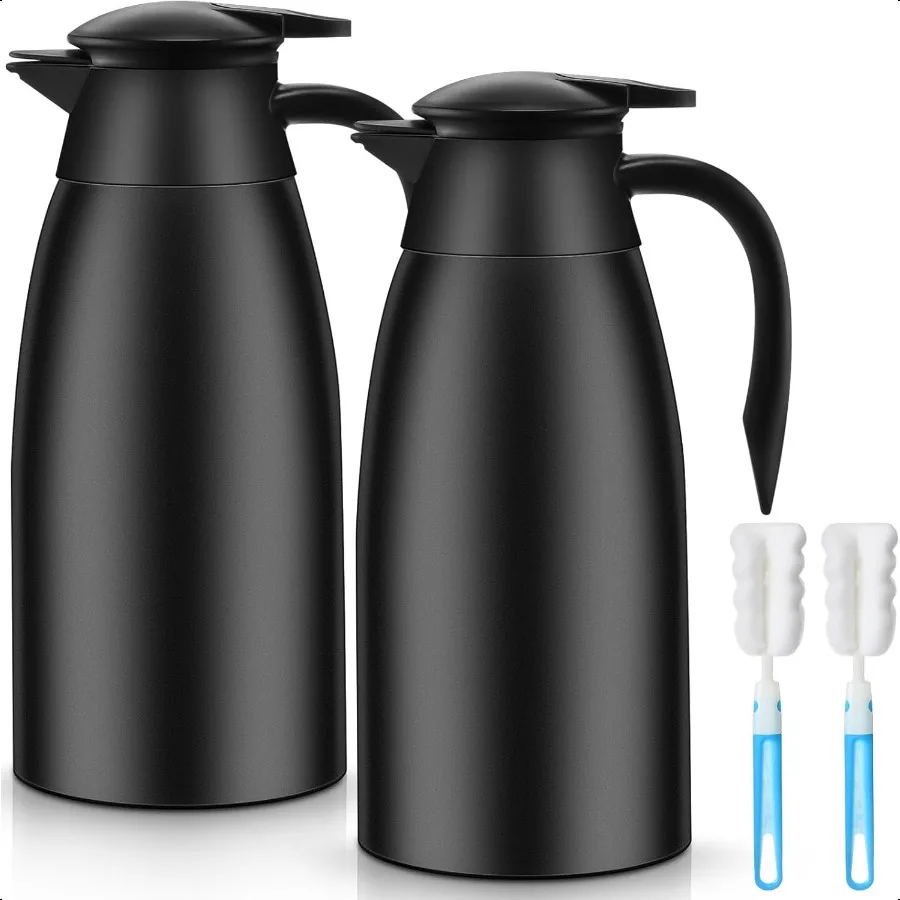 

2 Pcs Thermal Coffee Carafe Insulated Stainl Steel Coffee Carafe for Hot Liquid Vacuum Thermal Pot Creamer Pitcher Dispenser wi