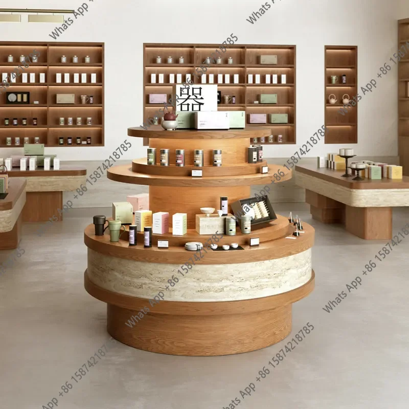 H Clothing store round multi-layer Nakajima platform water table display stand product display rack fashion