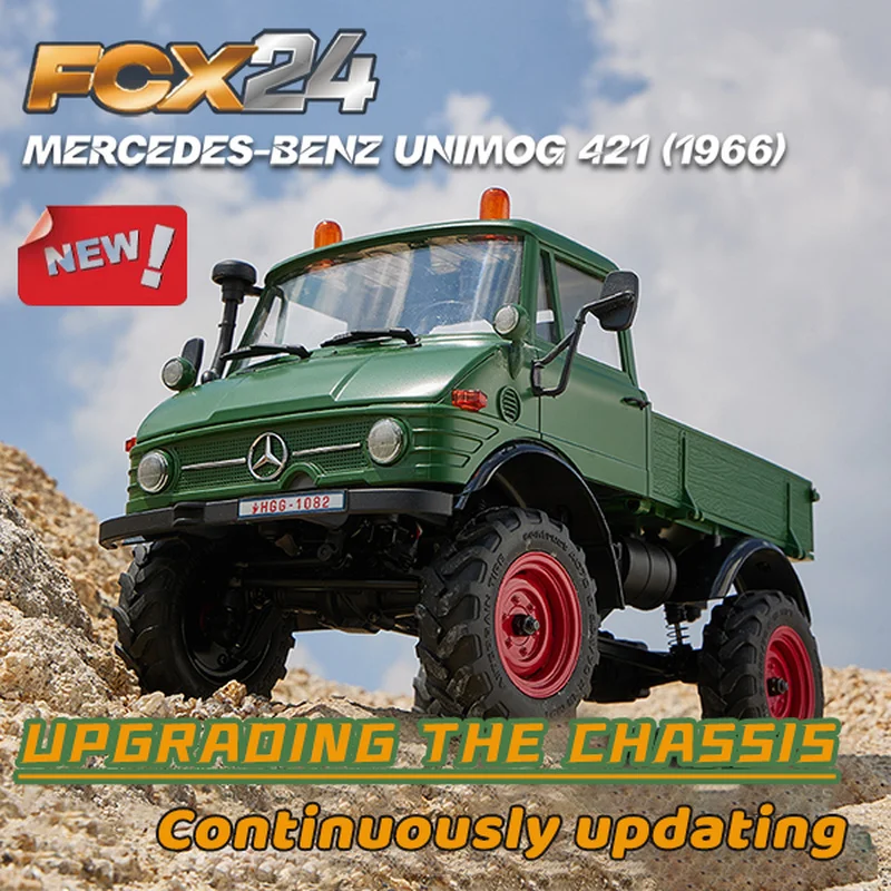 New Fms 1:24 Fcx24 Unimog Series Universal Motor Gerat Four-wheel Drive Rc Climbing Car Remote Control Electric Simulation Model