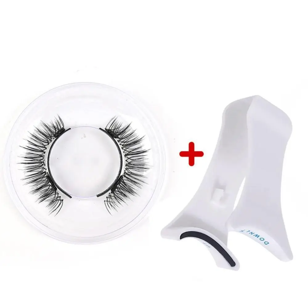 3D Simulation Magnetic False Eyelashes Kit Black With Clip Magnetic Eyelash Curler Makeup Tool Natural Heated Eyelashes Curler