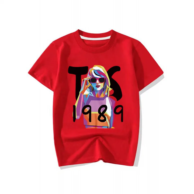 

1989 Printed New Summer Casual Fashion T-shirt Style Printed Round Neck Short Sleeve Boys' and Girls' Universal Fashion Clothing