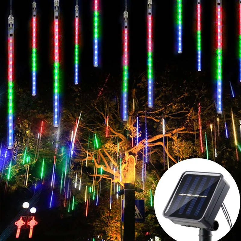 

30cm/50cm Solar LED Meteor Shower Rain Lights Falling Raindrop Fairy String Light for Christmas Wedding Party Decor