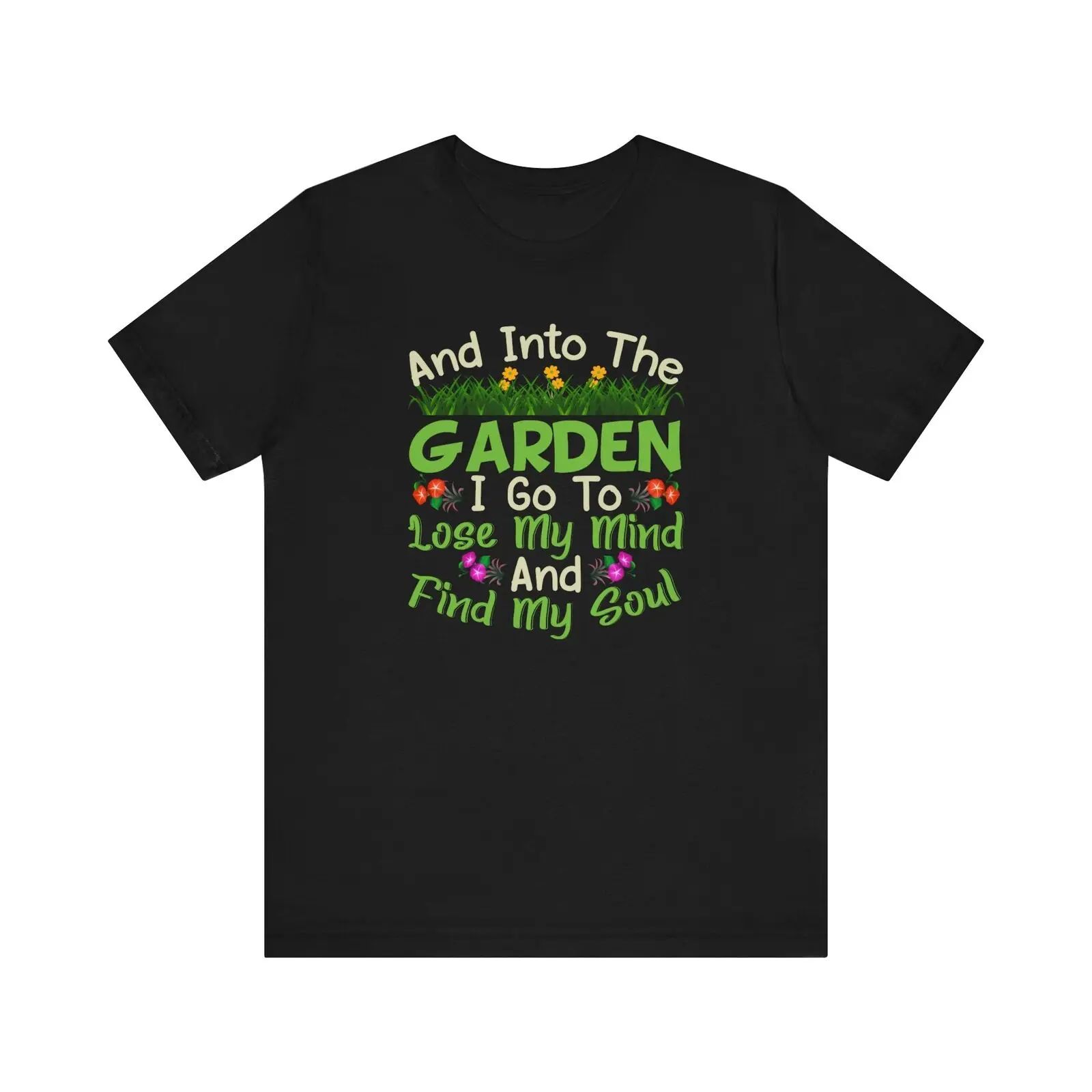 

Bella + Canvas 3001, Unisex, Black, Gardening T-shirt, Into The Garden I Go